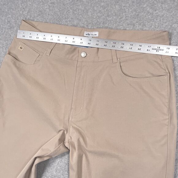 Peter Millar EB66 Pants Mens 38 x 30 Beige Performance Five Pocket Chino Golf - Picture 3 of 14